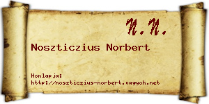 Noszticzius Norbert névjegykártya